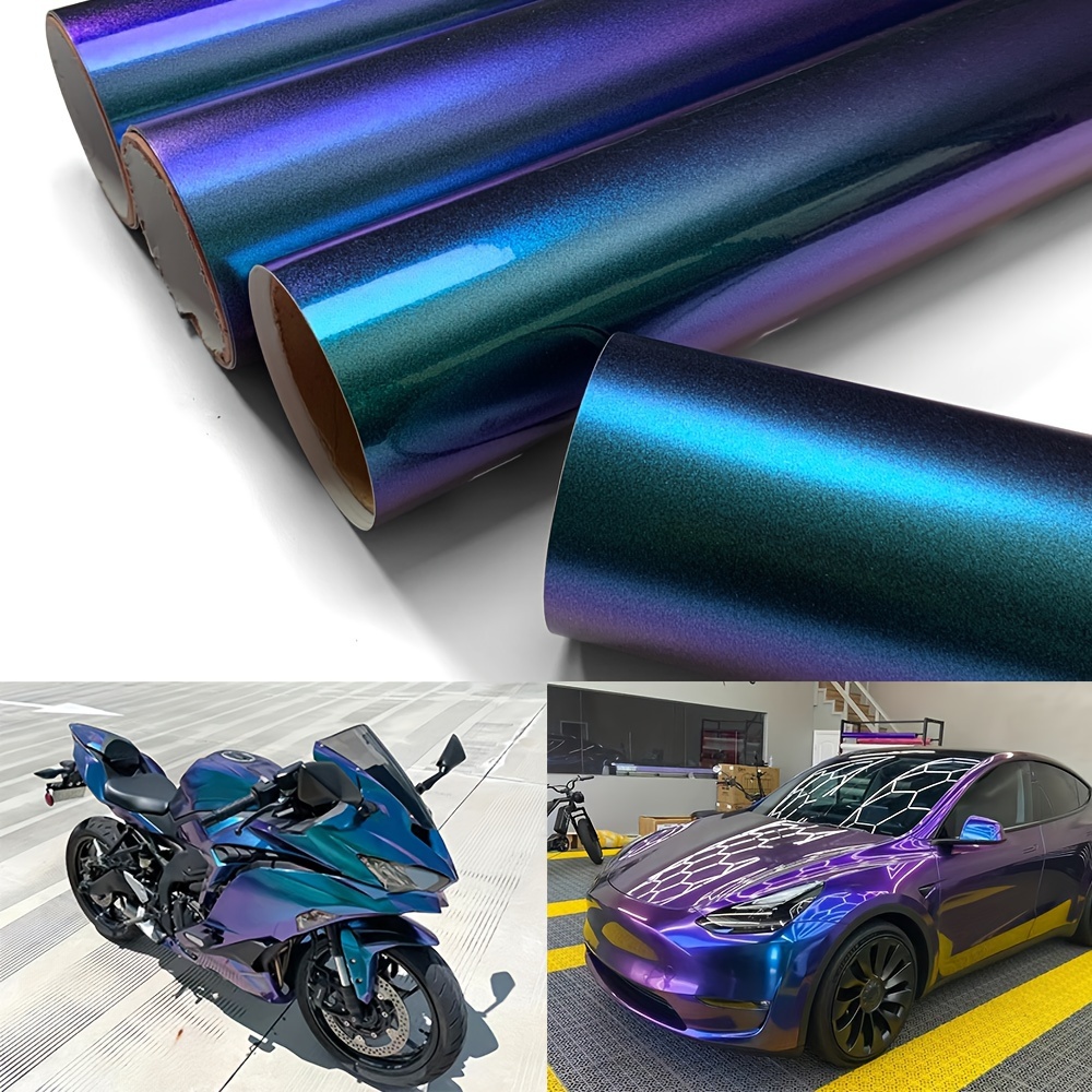 

1roll30*200cm/11.81*78.74in Car Chameleon Film Mystical Red Mystical Blue Vinyl Wrapping Car Changing Film Protection Car Paint Cool Gradient Film Metallic Texture -color -resistant Vinyl Wrapping