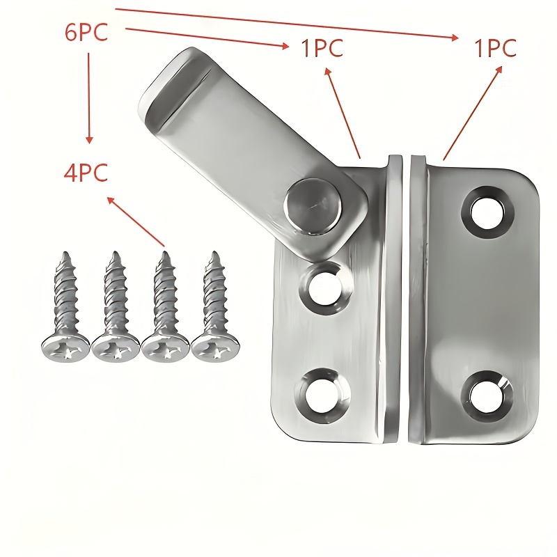 TEMU 6pcs Latch Set, Latches For Locking, Suitable For Barn Cabinets, Pet Cages, Gardens, Bathrooms, Garages, And Sliding Windows, Made Of Heavy-duty
