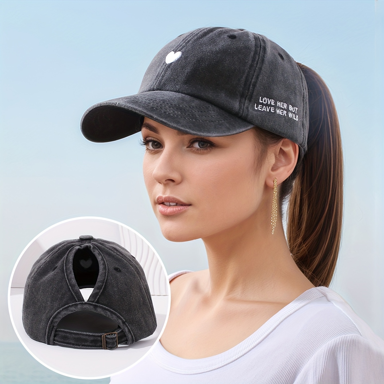 E-shop 1 Stück Baseballkappe mit Liebesbrief-Stickerei – Ideal für den täglichen Casual-Look