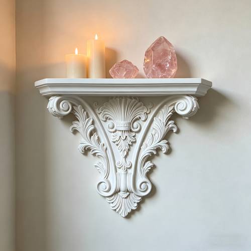 estante de pared gótico relieve, decoración de pared color , estante de almacenamiento estilo , exhibidor de velas a , diseño de tallado