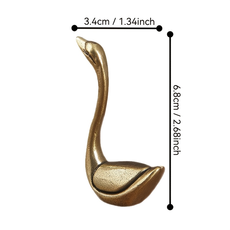 TEMU 1pc Solid Swan Figurine, Animal-shaped Desktop Sculpture For Office, Living Room, Or Bedroom Decoration