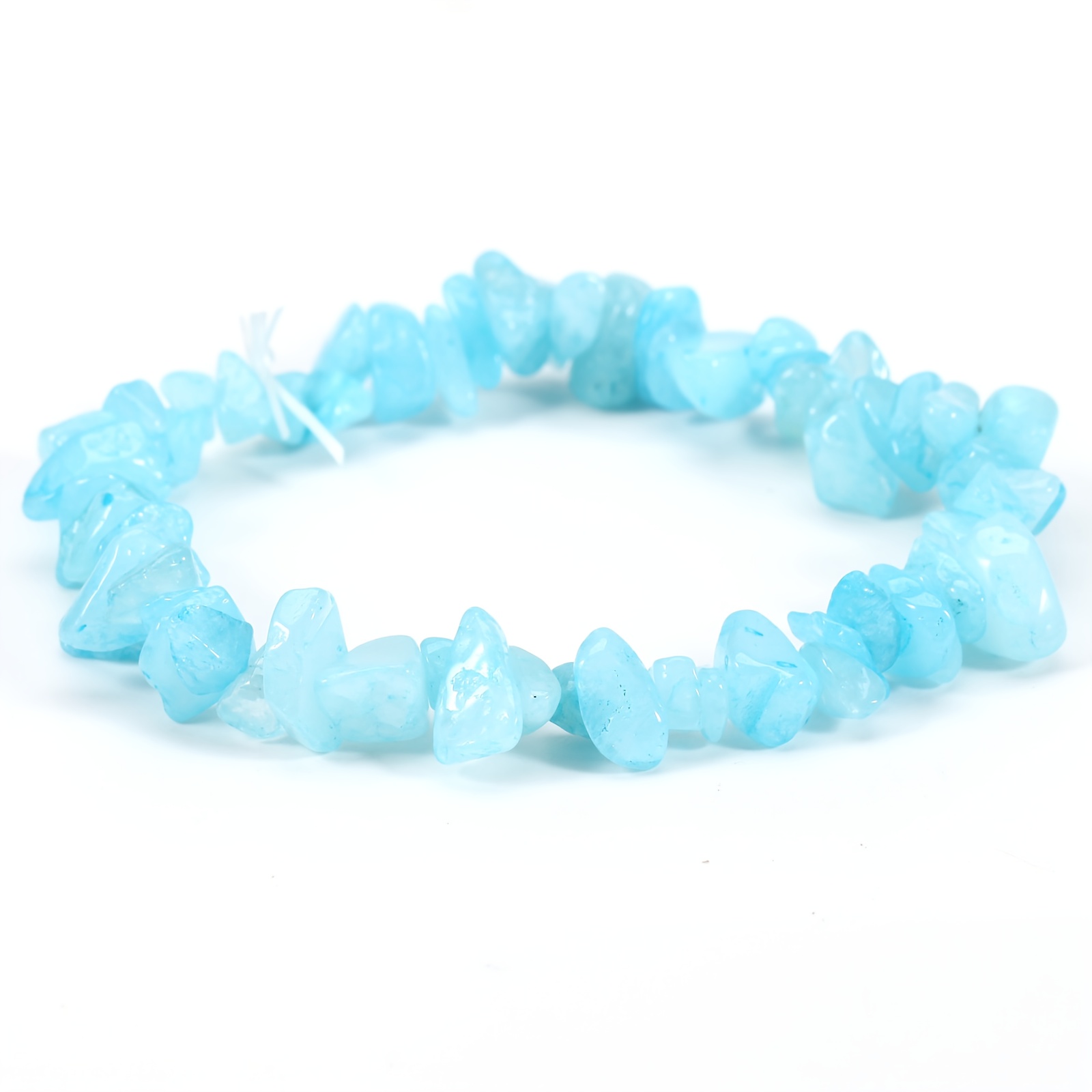 TEMU 1 pulsera de piedra natural irregular colorida, elástica ajustable, unisex versátil y sencilla para uso diario