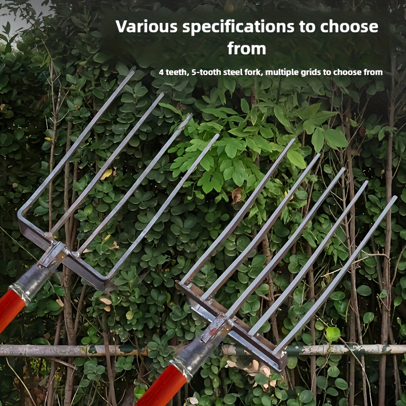 1 ginger fork steel shovel tilling artifact loosening soil digging garlic digging ginger tool four tooth five tooth   steel integrated   digging scallion fork
