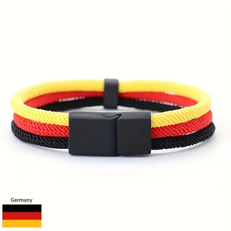 Men's Patriotic Flag Bracelet, Adjustable & Lightweight