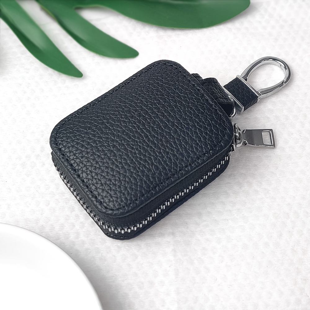 TEMU Lychee-textured Faux Leather For Airpods Pouch, Universal Zipper Bag For All For Airpods Series, Internal Mesh Bag To Prevent Earphones From