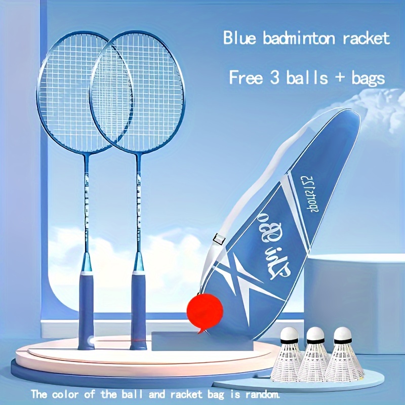 

2pcs Badminton Rackets With 3pcs Durable Badminton Balls And Storage Bag, Portable Sports Training Equipment For Men Women Beginners