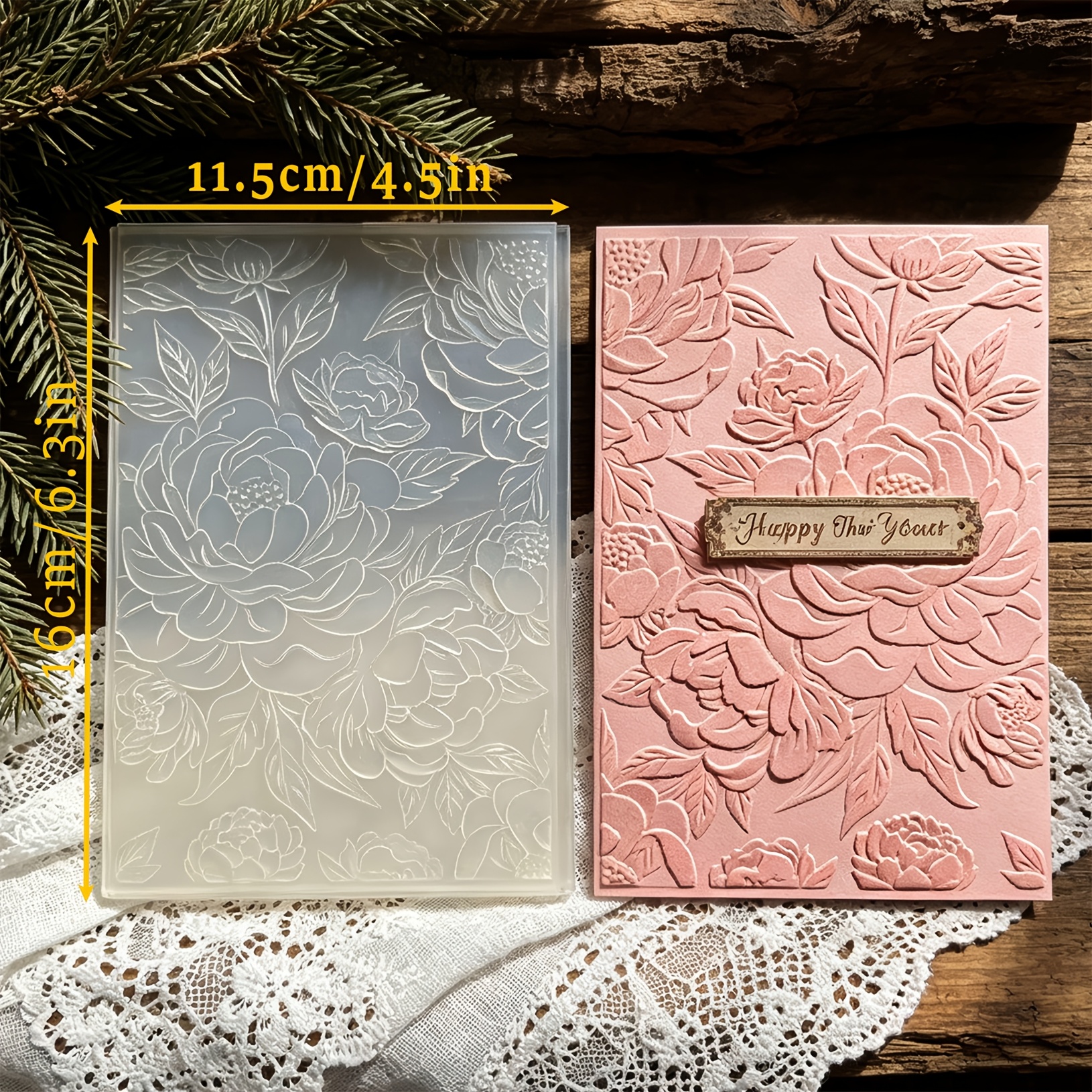 TEMU Panneau à de printemps avec tampons de à double pétale - Plastique pleine page adapté au scrapbooking, aux cartes de vœux, aux journaux, aux