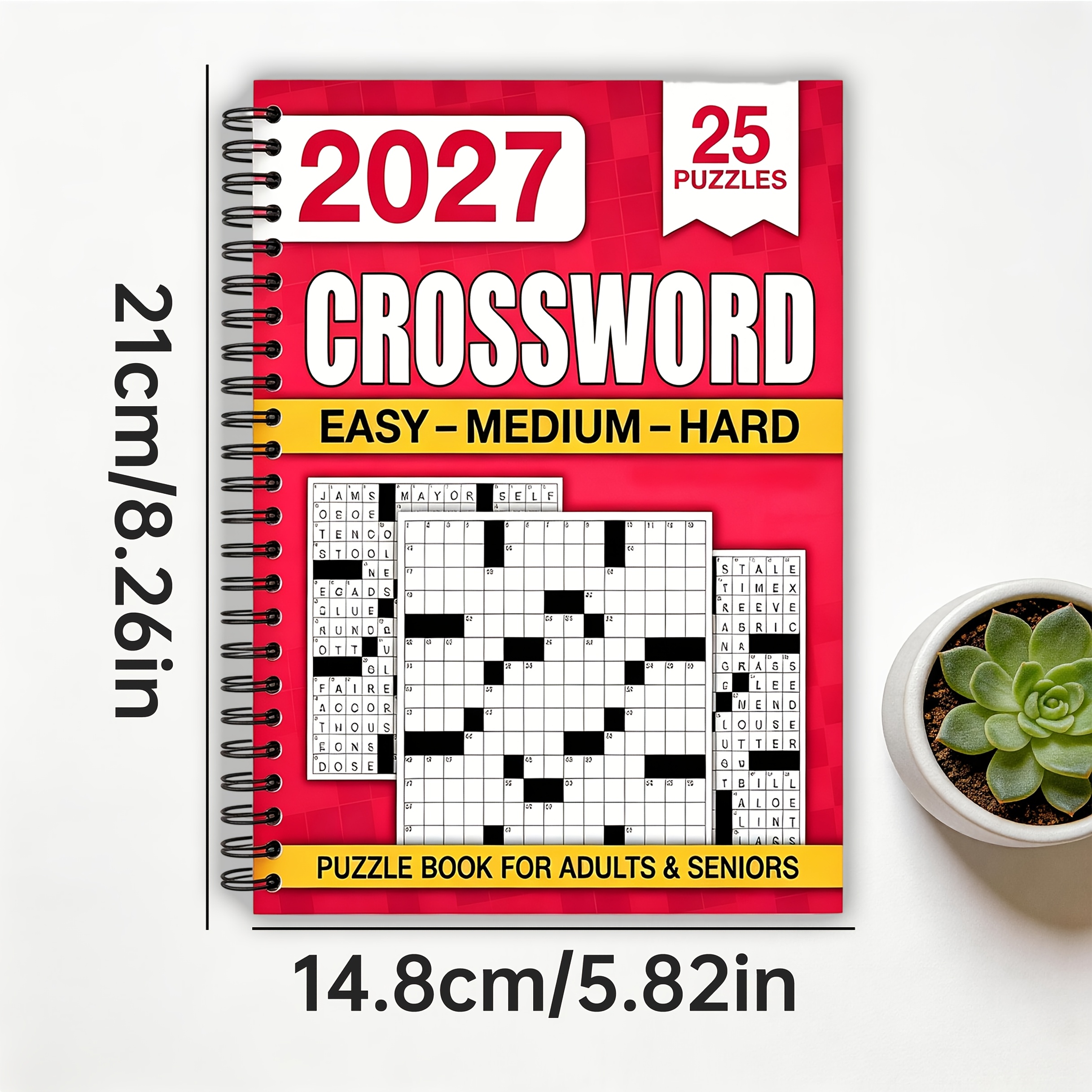 TEMU Livre de crosswords 3-en-1 pour adultes et seniors : Combinaison de et d'entraînement cérébral, avec des sur trois niveaux de difficulté -