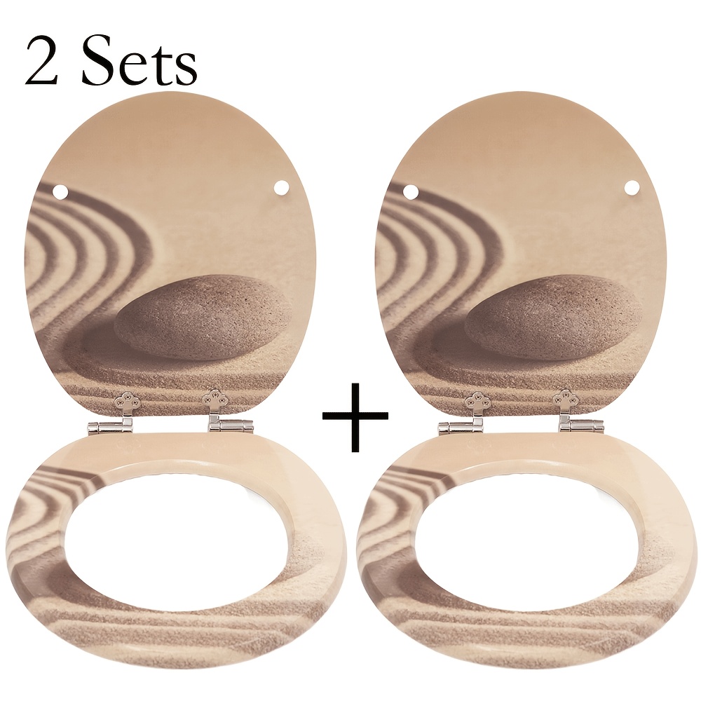 More! Sinobath High-quality Toilet Seat With Mechanism, Mdf , And Pvc Coating (stone).