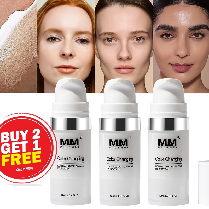 Color Changing Foundation – Selbstanpassende Foundation, 30 Ml, Wasserfest & Voll Deckend