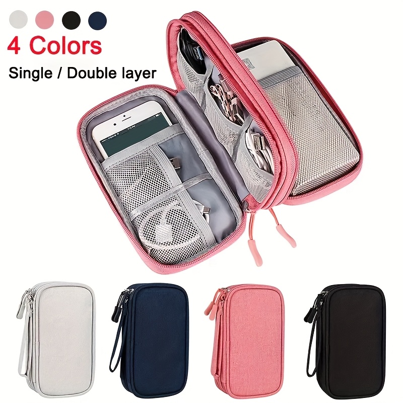 Cable Organizer Bag for Travel Tech - Large Electronics Additions Case, Cord Holder Pouch for Chargers, Phones, Hard Drives & USB Sticks