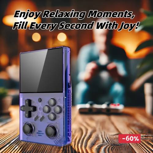 fathers r35plus handheld game console 3 5 ips screen portable arcade long perfect gift for fathers day mothers day and black and purple