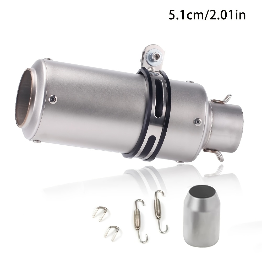 1pc 51mm universal motorcycle exhaust pipe stainless steel       street scooters sports bikes motorcycle accessories aesthetic upgrade   construction details 6