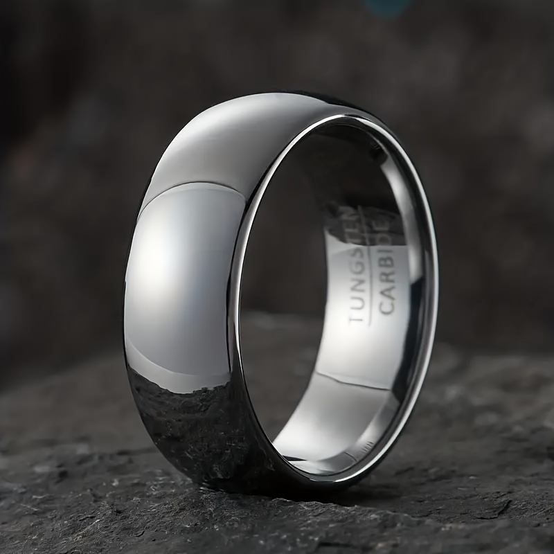 Unisex Luxury Tungsten Steel Ring, Polished Wedding Band