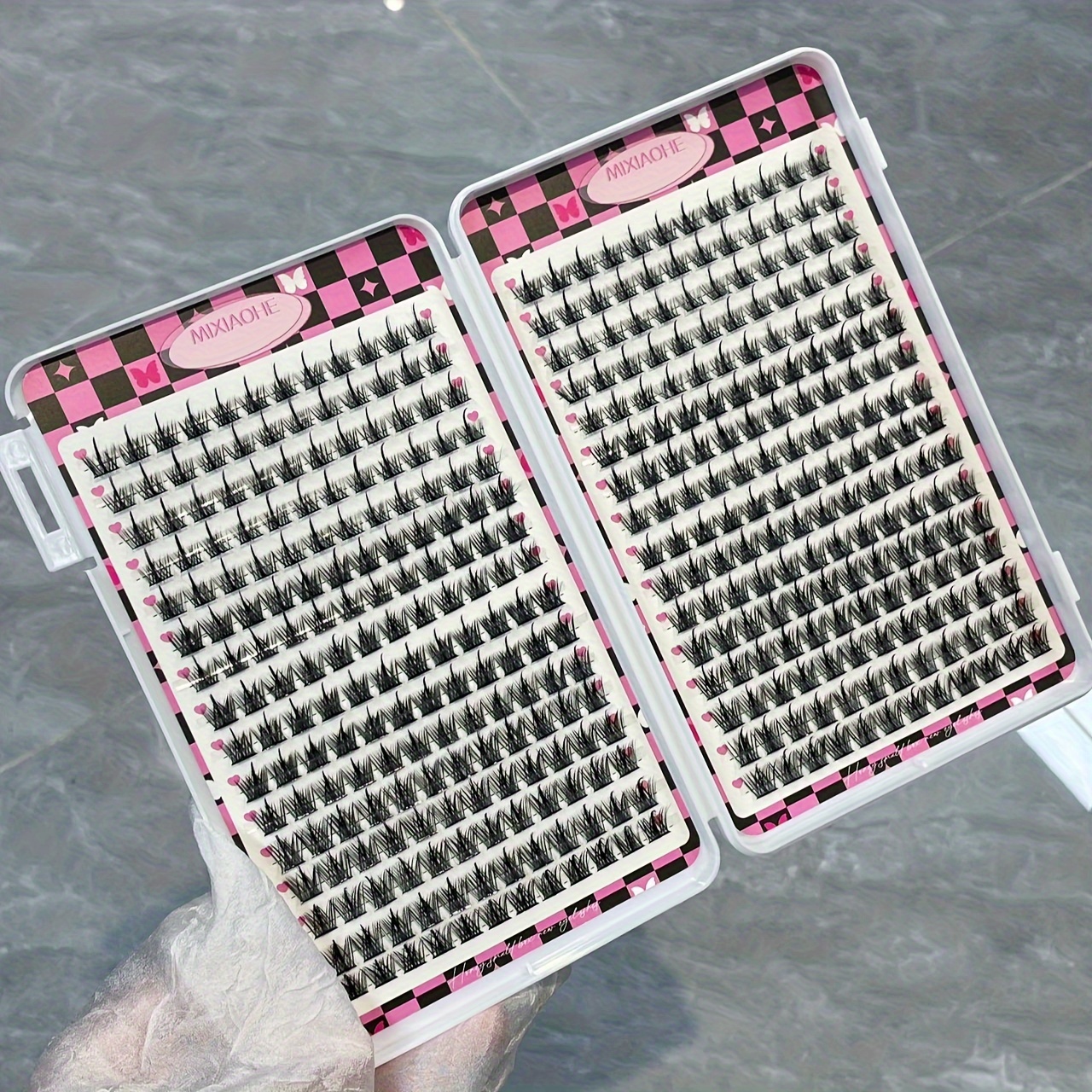 Miixaohe Sweet Cool Eyelash Book Super Large Capacity 384 Clusters Cartoon Single Cluster Diy Simulation Eyelashes Natural Thick Eyelash Recommended Length For Beginners 10~13mm