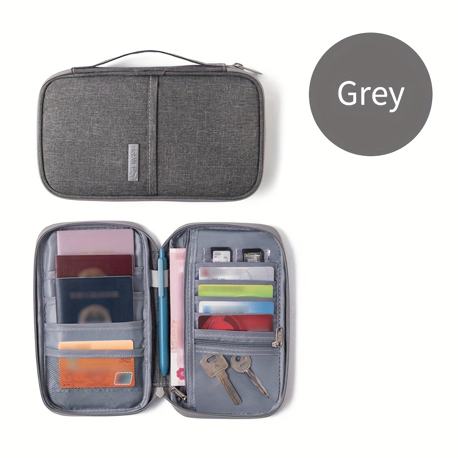 Image of Portable Travel Airplane Bag Passport Bag Multi-functional Id Document Wallet Card Bag Passport Bag Storage Bag Portable Travel Bag Document Collection Bag