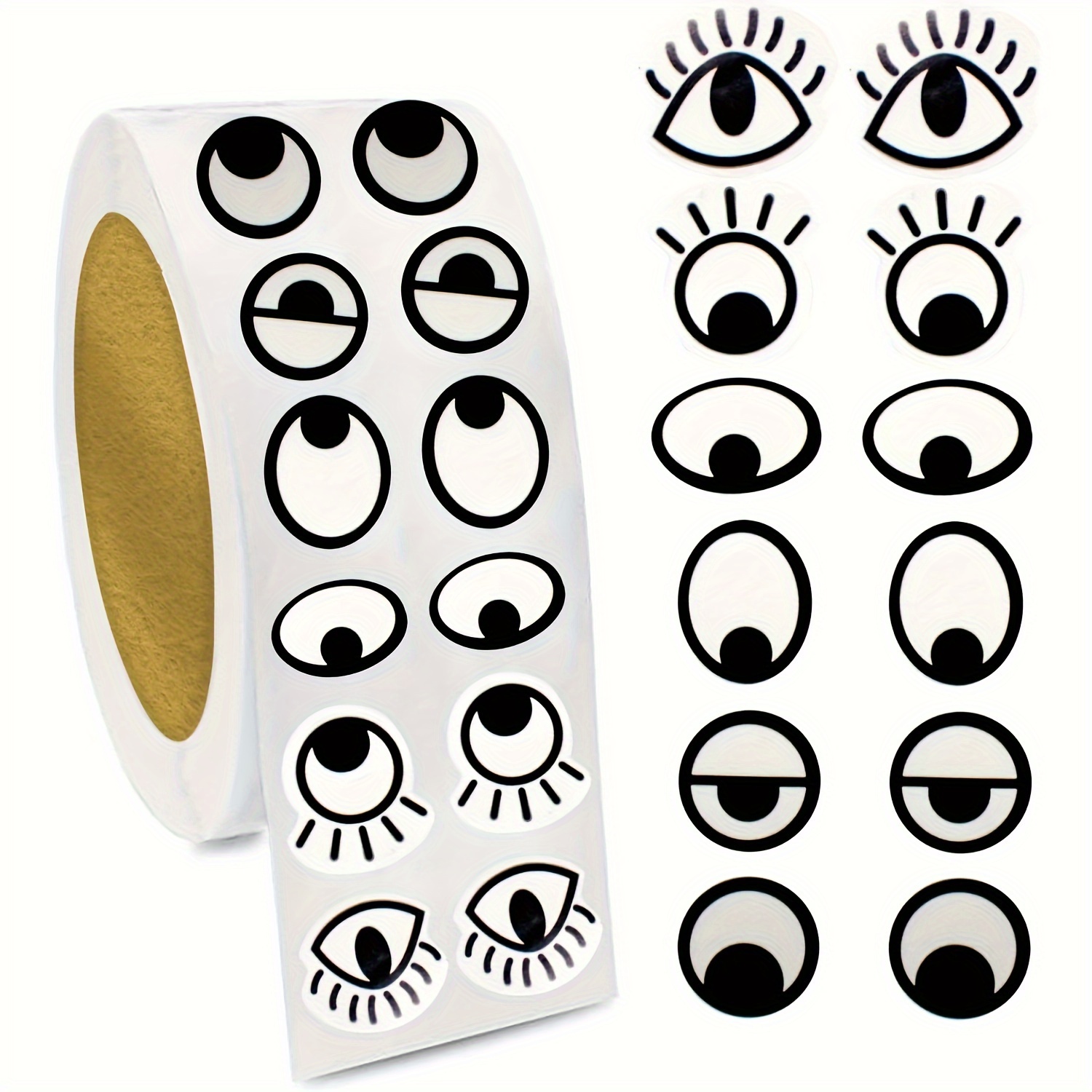 

500 Pairs Self-adhesive Googly Eye Stickers For Crafts - Black Paper Wiggle Eyes Labels For Diy Projects, School Art Supplies, Suitable For Ages 14+