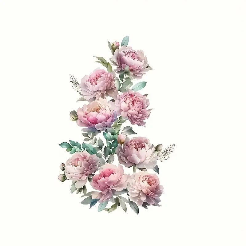 Floral Wall Decals Nursery, Pink Flower Wall Decal for Girl Bedroom, Rose Peony Flower Decals Peel and Stick, Vintage Flower Decals for Wall Floral Wall Decals Nursery, Pink Flower Wall Decal for Girl Bedroom, Rose Peony Flower Decals Peel and Stick, Vintage Flower Decals for Wall