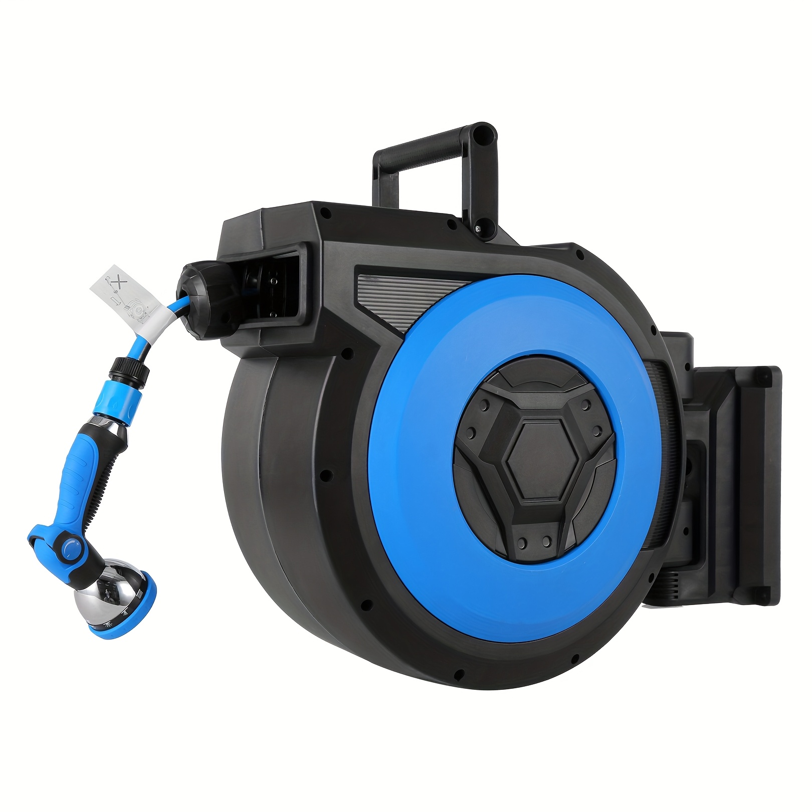 A Hose Reel With Automatic Retraction, 20+/30+2m Wall-mounted Garden Hose, 180° Rotation, With 10-in-1 Nozzle, Suitable For Home Irrigation, Plant Watering, And Car Washing.