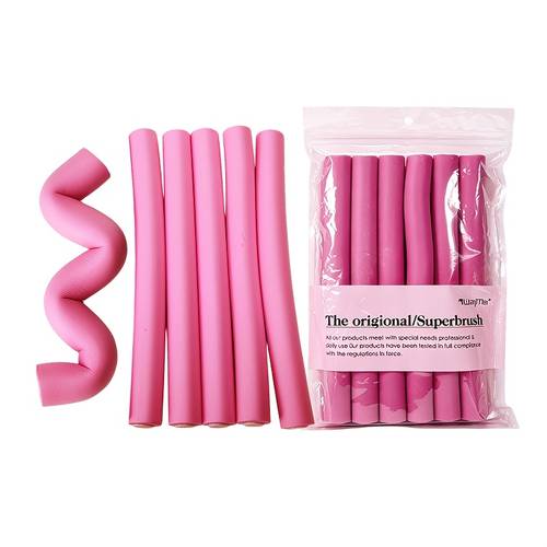 6 stück extra große pink haar lockenwickler ohne hitze, übergroßer durchmesser für französische große , haarroller für die nacht, hitzeleises lockenwickel set für langes haar, haar tool für lassige mädchen