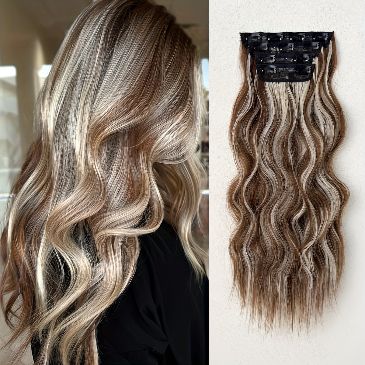   22 heat resistant synthetic hair patch ombre curly wave extensions for women multi ethnic friendly natural look   for daily use details 3
