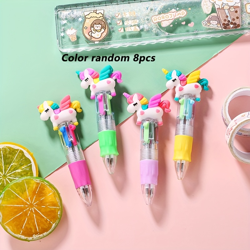 4-color Rainbow Horse Ballpoint Pen, Random 4pcs/8pcs