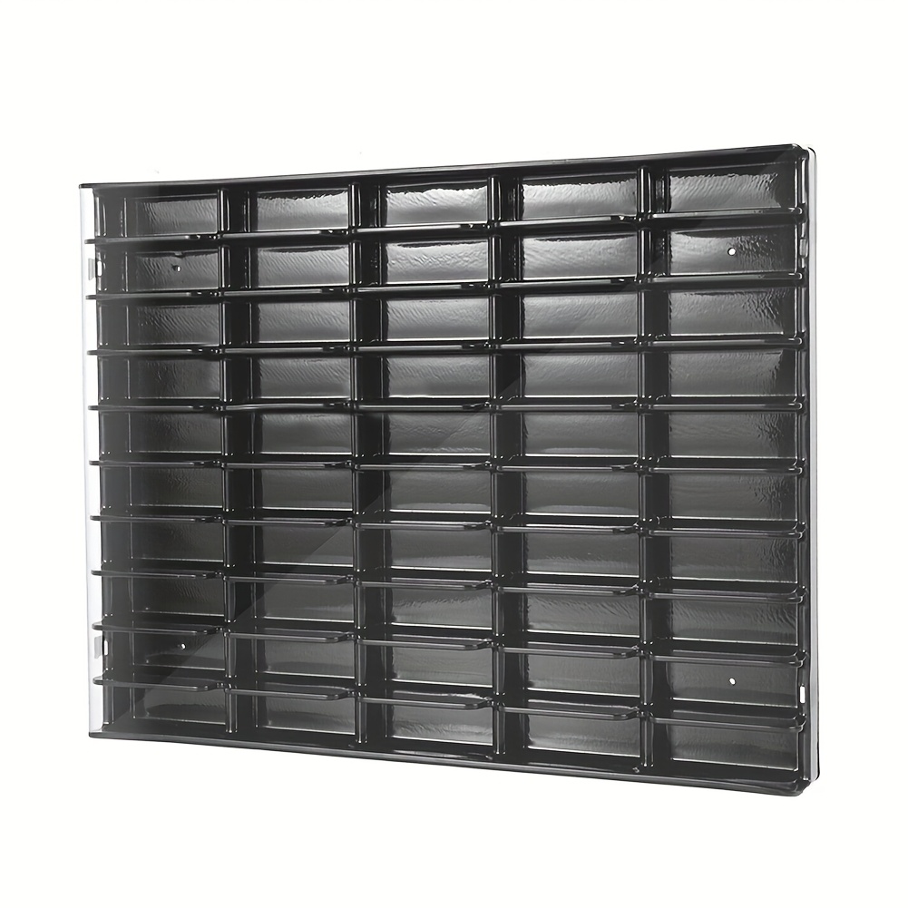 TEMU 1 Scale Toy Car Display And Storage Box, Black Scale Display Stand (holds 50 Cars) With Acrylic Cover - Toy Display Box