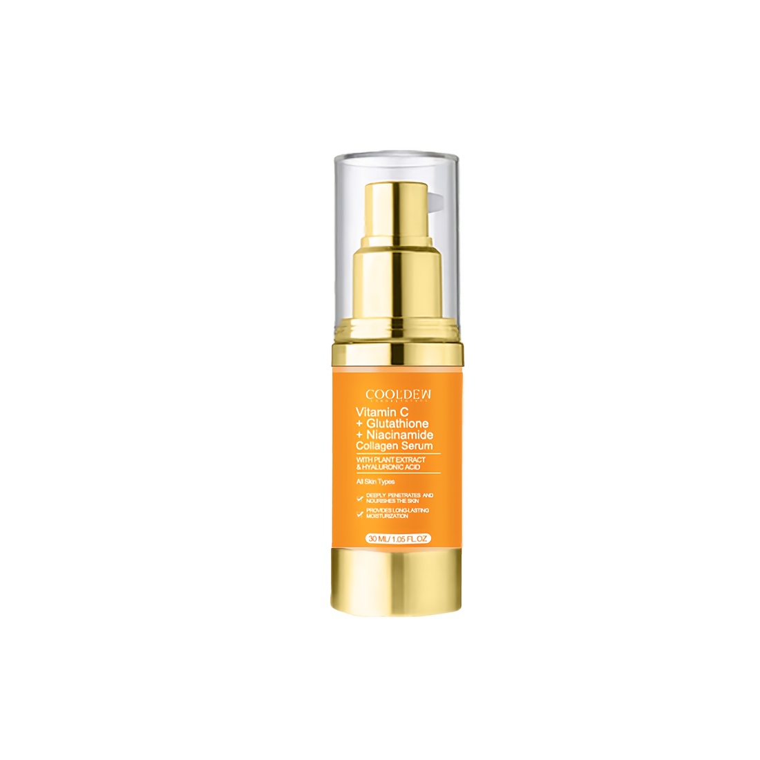 a facial serum containing vitamin c glutathione collagen