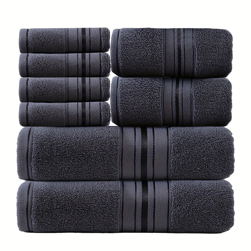 

8pcs Bath Towel Set,100% Cotton 2 Bath Towel,2 Hand Towel,4 Washcloth,water Absorption, Thickening,for Bathroom And Spa,travel And Home