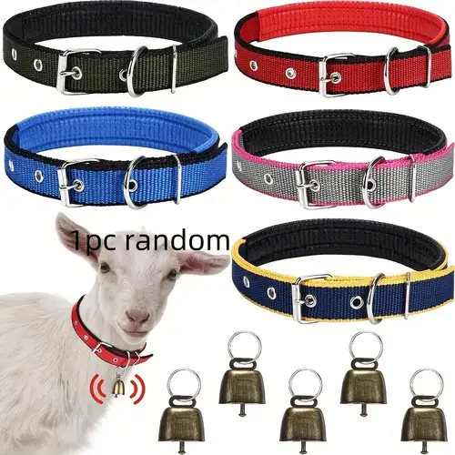 Ziegenhalsbänder mit Glöckchen | Set mit verstellbaren Halsbändern für Schafe | geräuscharme Glocke zur Weidebekämpfung, Zubehör für Vieh für Bauernhöfe und Ranch Ziegenhalsbänder mit Glöckchen | Set mit verstellbaren Halsbändern für Schafe | geräuscharme Glocke zur Weidebekämpfung, Zubehör für Vieh für Bauernhöfe und Ranch