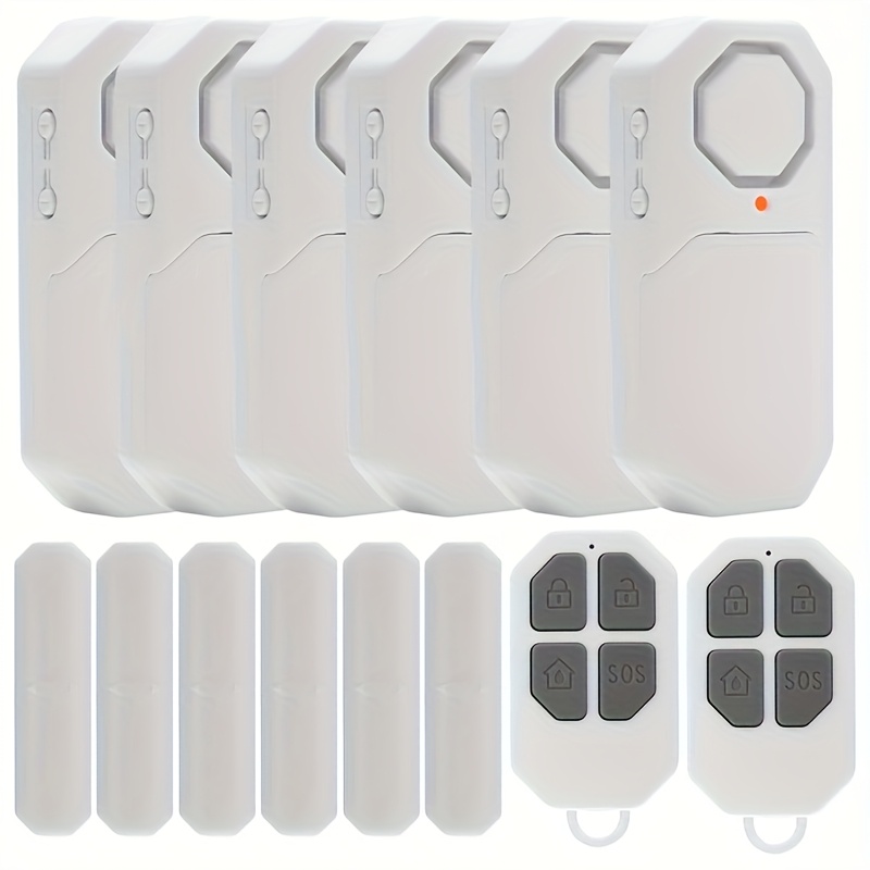 Alarme sans fil pour portes/fenêtres - Sirène réglable 90-130 dB avec télécommande, pour maisons/écoles/magasins/entrepôts/bureaux/hôtels