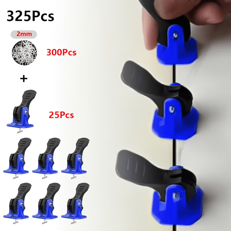 TEMU 325pcs Premium Push-type Tile Leveling System With Cross Spacers - Essential Tool For Perfectly Ceramic And Porcelain Tiles On Floors And Walls,