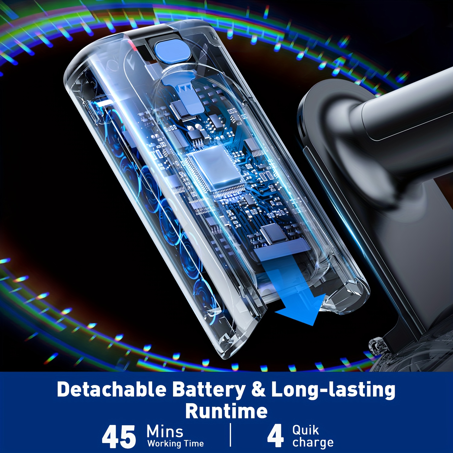 Cordless Vacuum Cleaner with Anti-Tangle Floor Brush