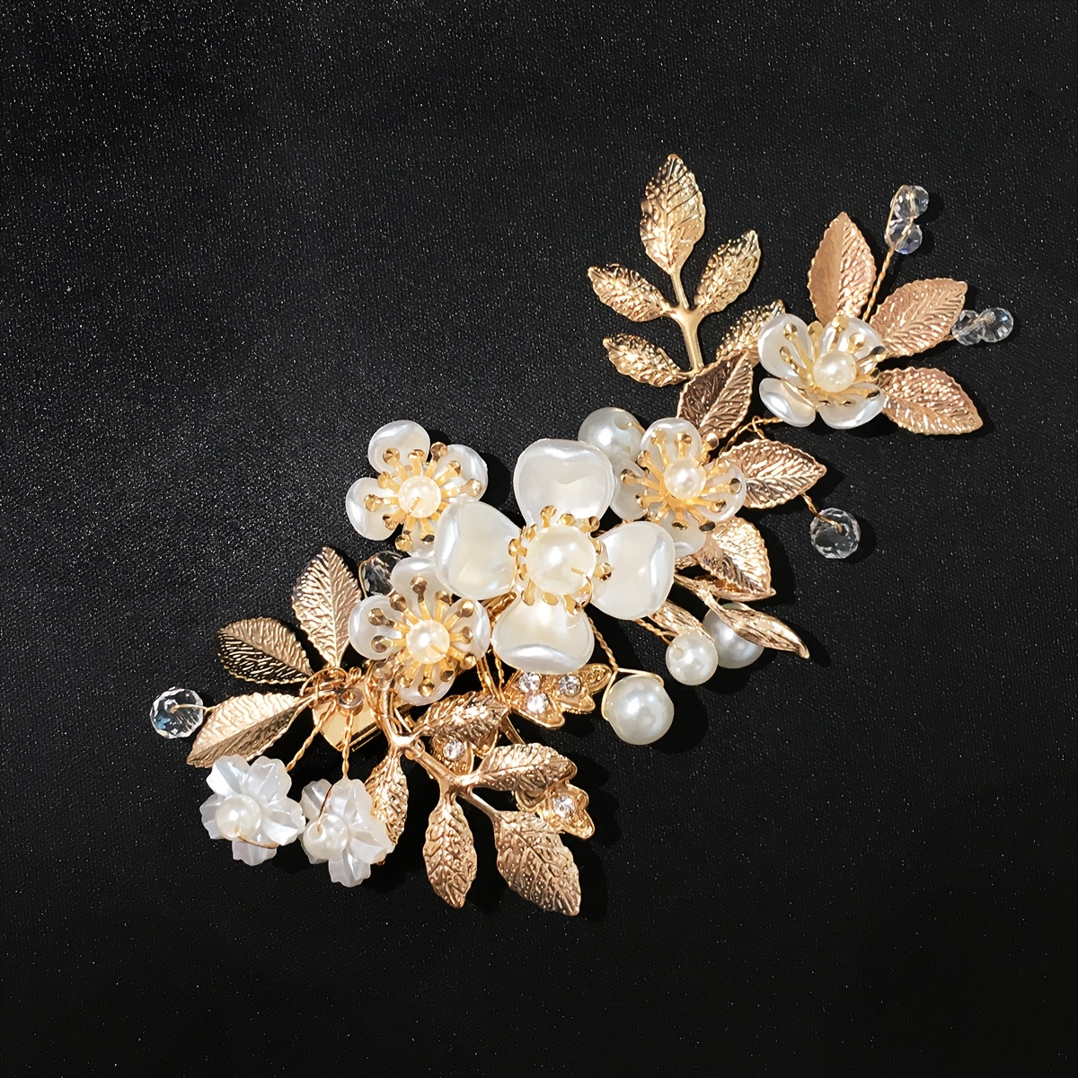 TEMU 1pc Elegant Bridal Romantic Wedding Headpiece, Flower Side Clip, Fashion Exquisite Engagement Hair Accessories, Headpiece, Elegant Women's