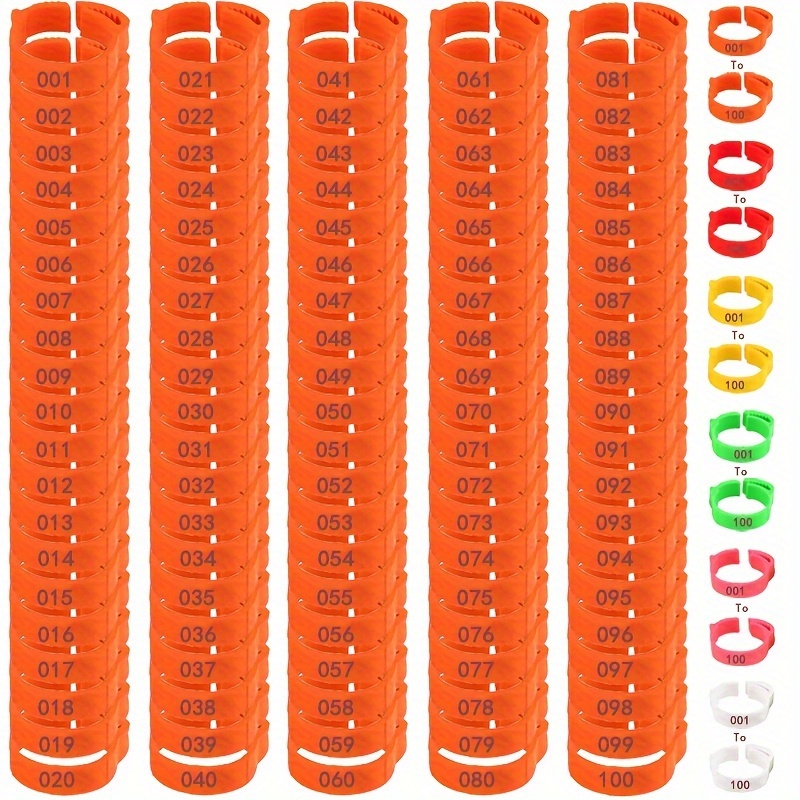 100 Stück Vogelringe 4mm - Farbige Beinbänder Für Papageien & Vögel