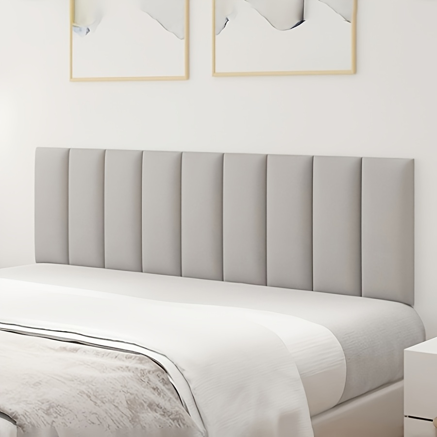 4er-pack selbstklebende 3d-antikollisions-wandpaneele - weiche elastische abnehmbare wiederverwendbare stoffwand-schutzfolien mit stilvollen mustern für schlafzimmer, wohnzimmer, sofarückenlehne & gangdekoration (4 farben: schwarz/blau/rosa/grau)