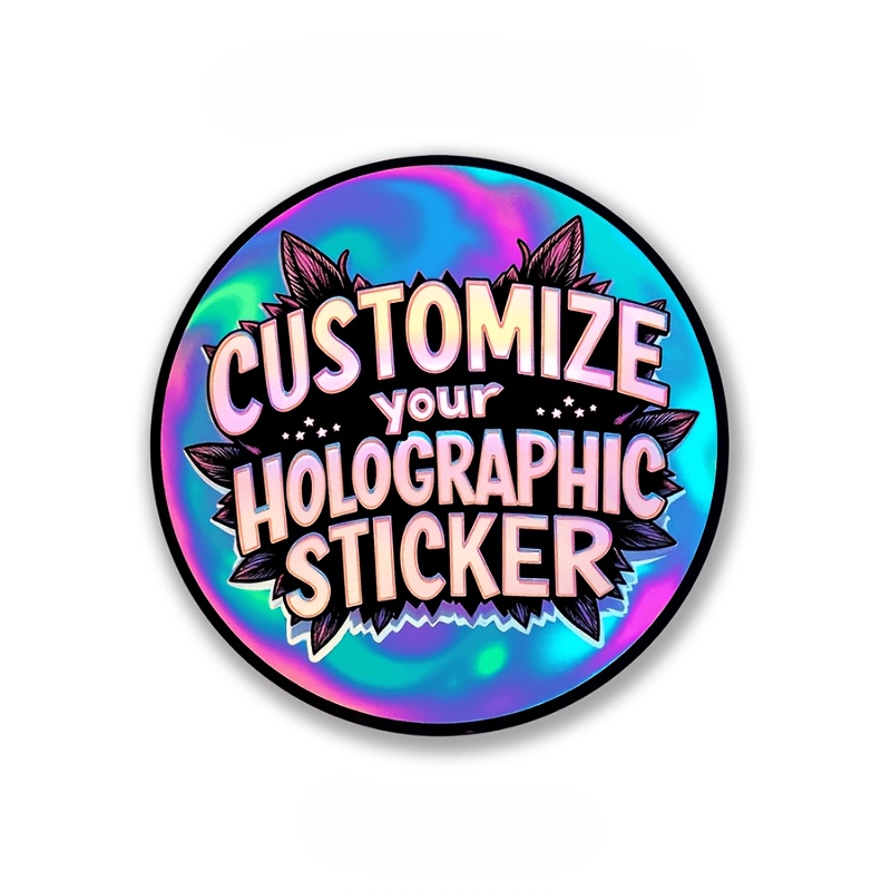 TEMU 1.18/1.57/1.97 Inch 50/100pcs Custom Round/square Holographic Stickers, Suitable For Corporate Logos, Personalized Holographic Label Stickers,