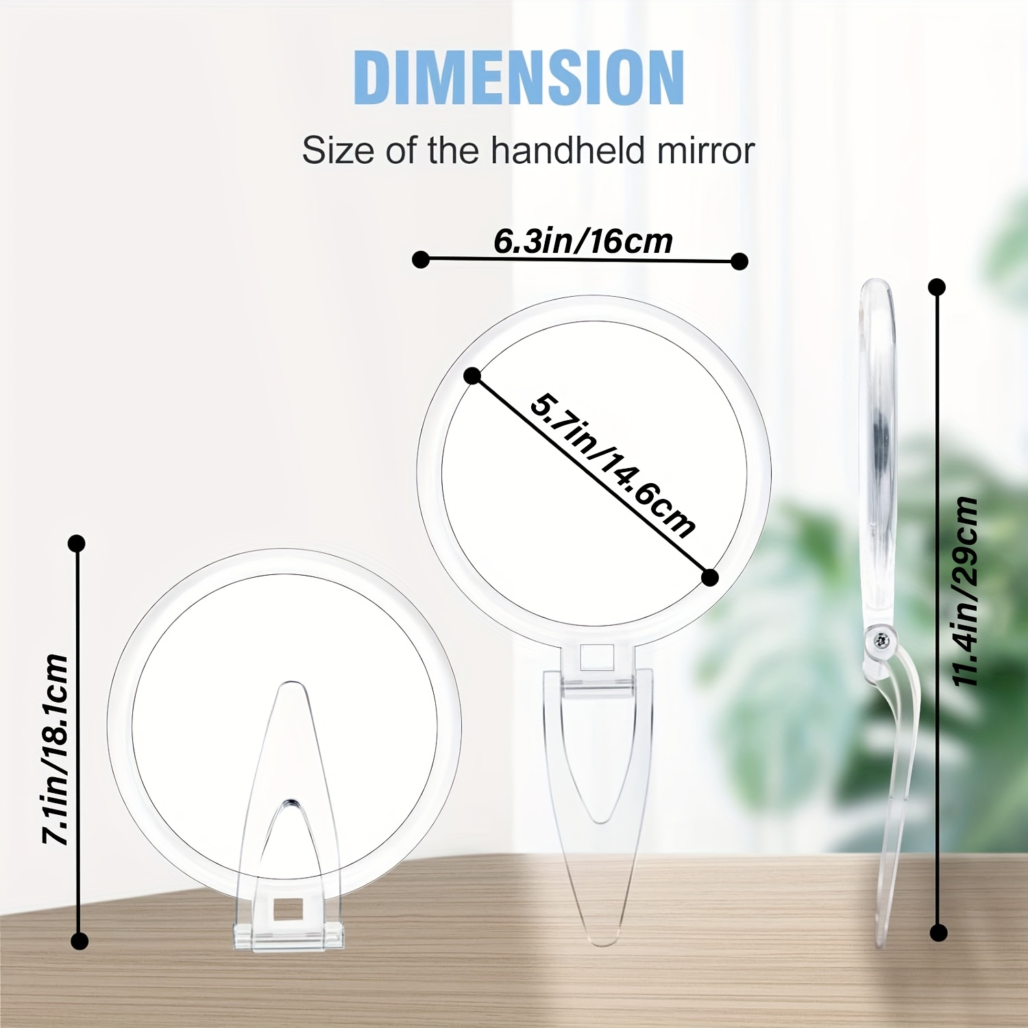 15,2 Cm LED Make-up Spiegel – 1x/30-fach Vergrößernd, 3-farbiges Licht, Wiederaufladbar