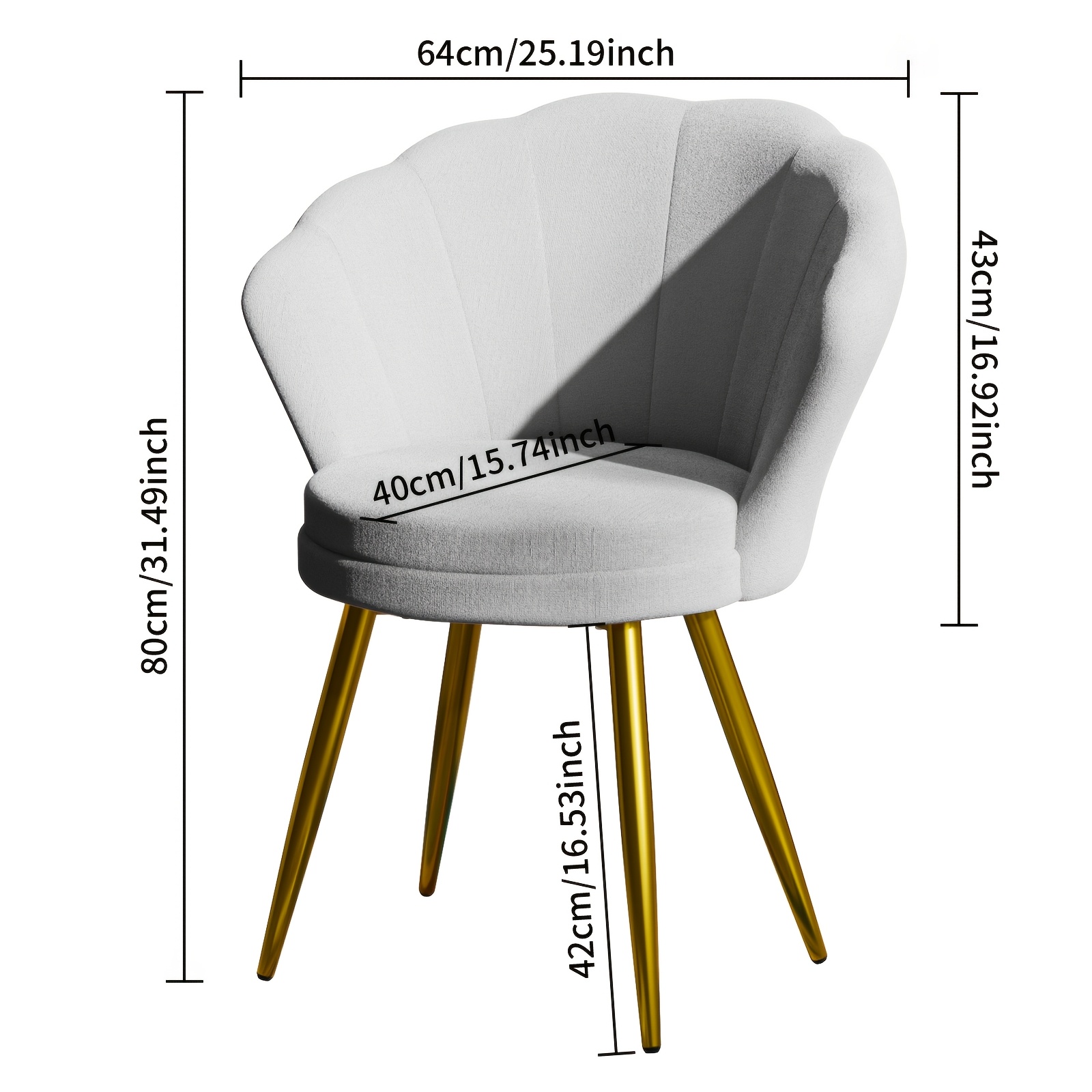 Single Velvet Dining Chair Featuring And Lumbar Support, Designed In Scandinavian Style With A Tufted Backrest. It Has Anti-slip Golden Metal Feet Suitable For Hardwood Or Tile Floors