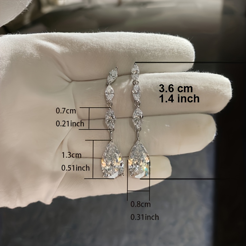Water Drop Zirconia Pendant Earrings for Wedding Party