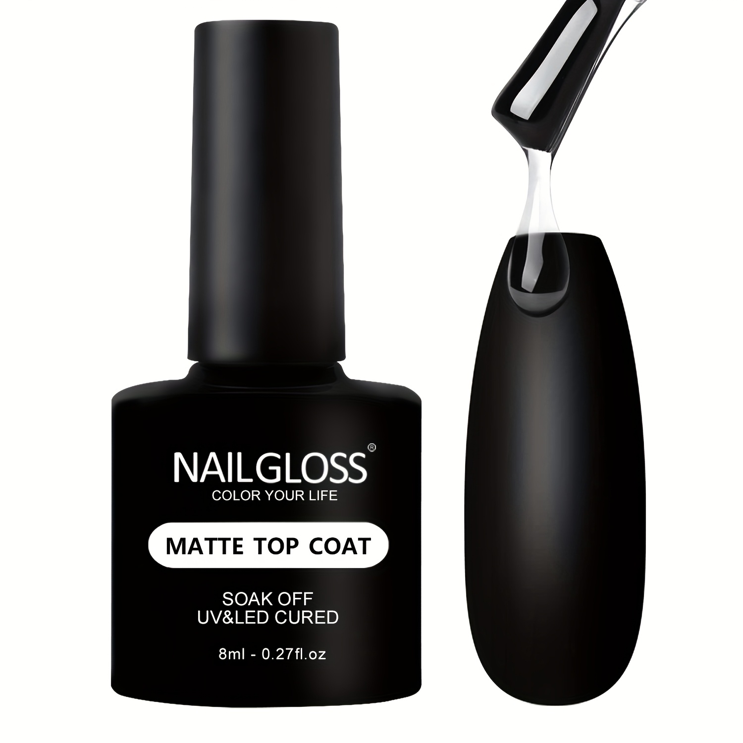 Image of Matte Gel 8ml No Wipe Matte U V Soak Off Nail Lamp Polish Matte Nail Polish End And Long Lasting Gift Set For Women Kit