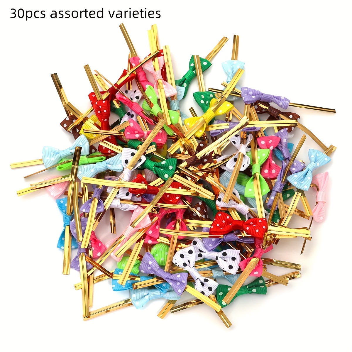 TEMU de acanalados de , paquete de 30 ( para el pelo, sellos de envoltura de regalo de color aleatorio, colores surtidos, coloridos para empaque,