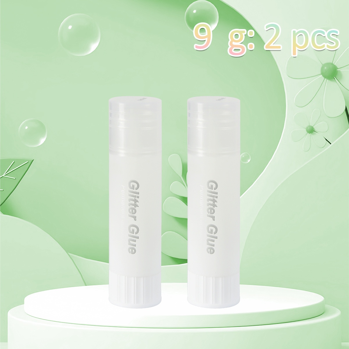 TEMU Wqn 2pcs High- Colored Solid Glue 9g, Safe And Formaldehyde-free, Smooth Rotating Dispensing Without Sticking To Hands, Paper Crafting Tool,