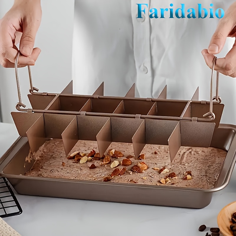 

Faridabio 1pc Poêle à muffins carrée antiadhésive, 12.2"x7.68" Outil de cuisson en acier au avec séparateurs, Idéal pour la cuisson des vacances, Parfait pour les muffins, les cupcakes, dans