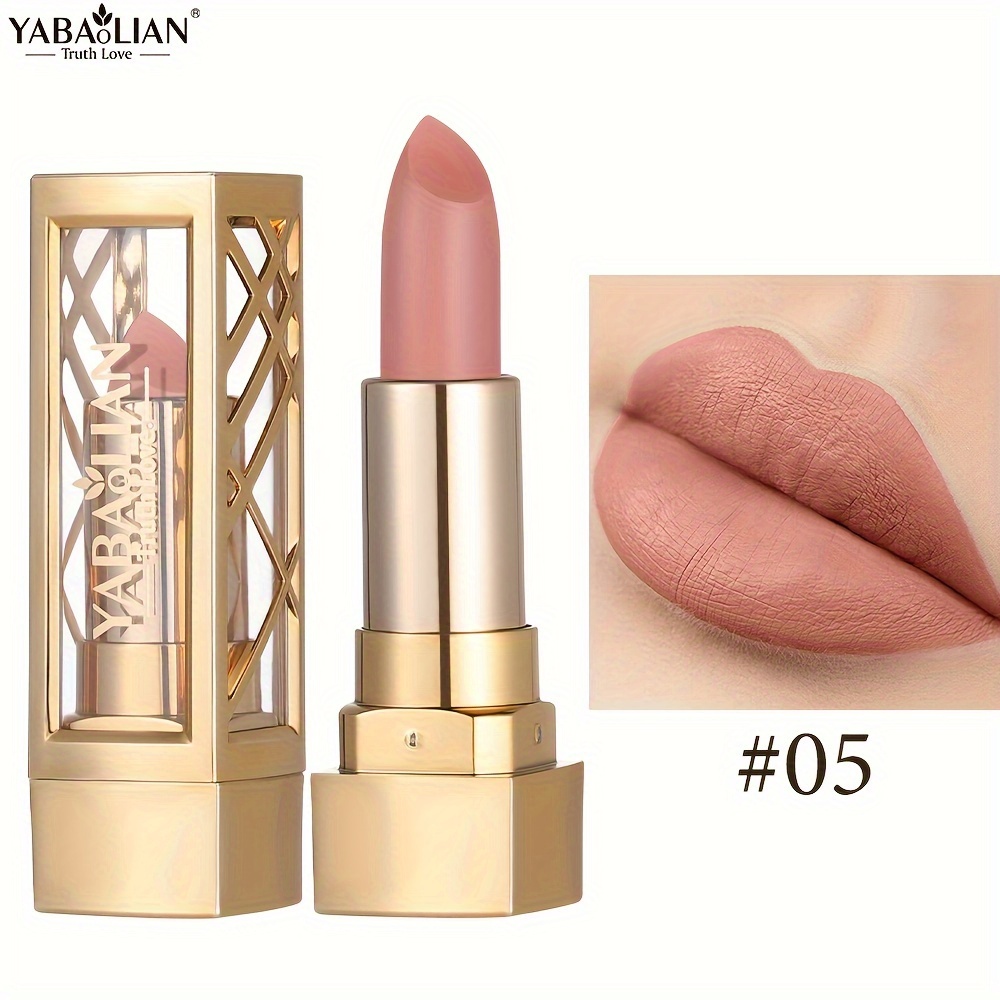 Sparkling Metallic Pearlescent Glitter Lipstick With Powder Shiny Golden Lipstick Nude Brown//pinkish Golden/metal Cosplay Princess Makeup All-match(y0095b)