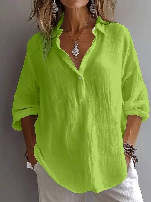 new beautiful and elegant style printed collar long sleeved spring and autumn versatile shirt