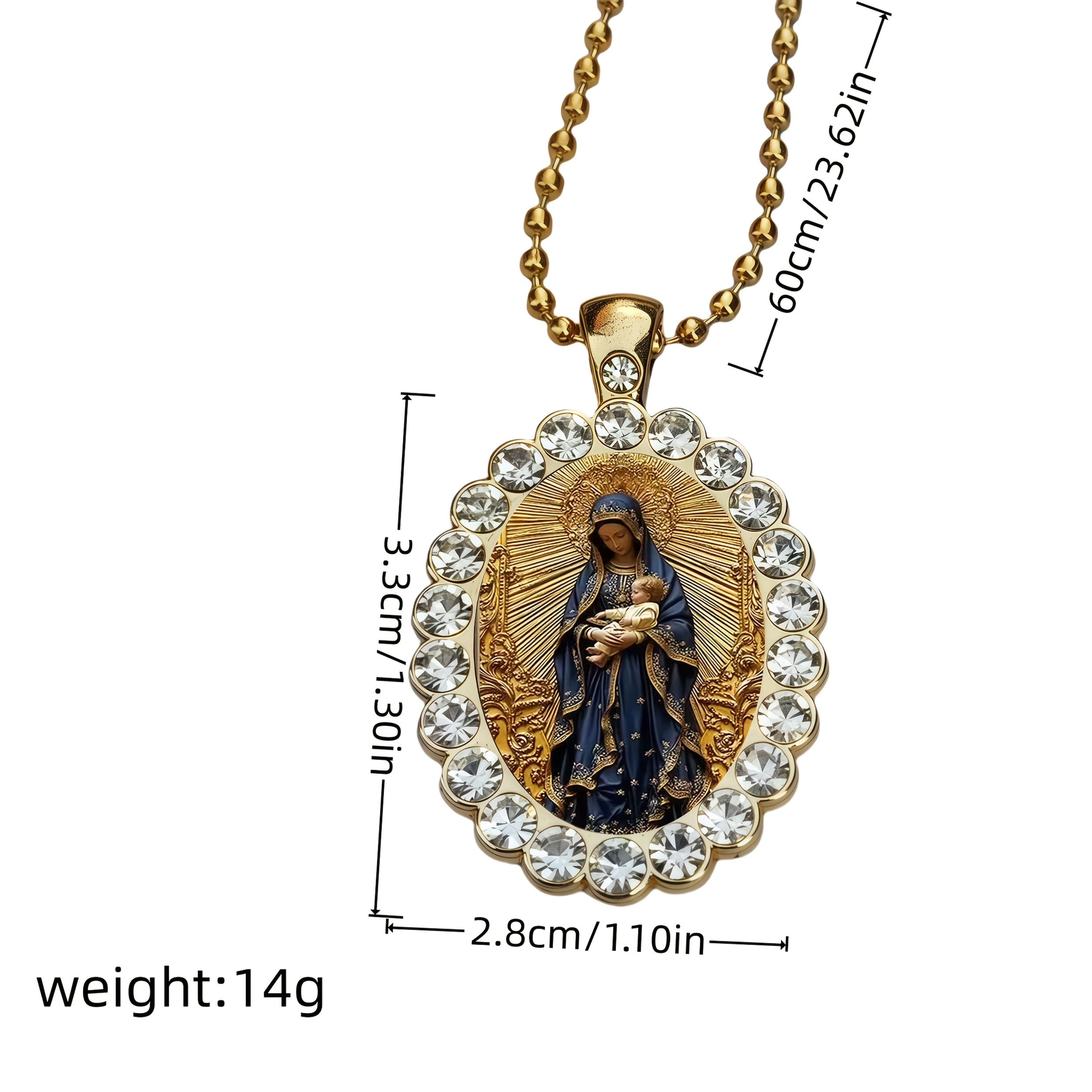 Fashionable Pattern Oval Necklace for Men and Women, Perfect Gift