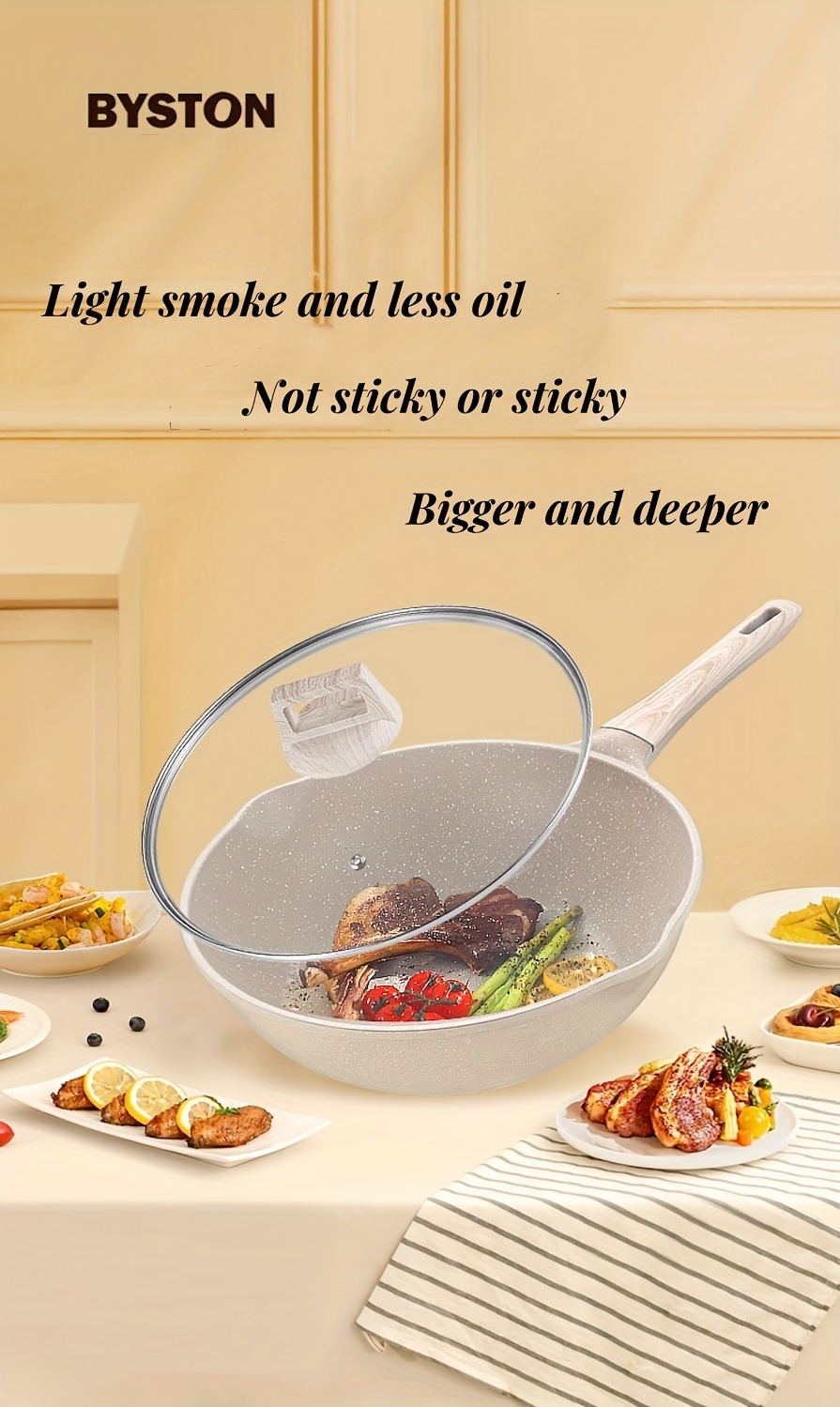   non stick frying pan with lid suitable for gas and   details 1