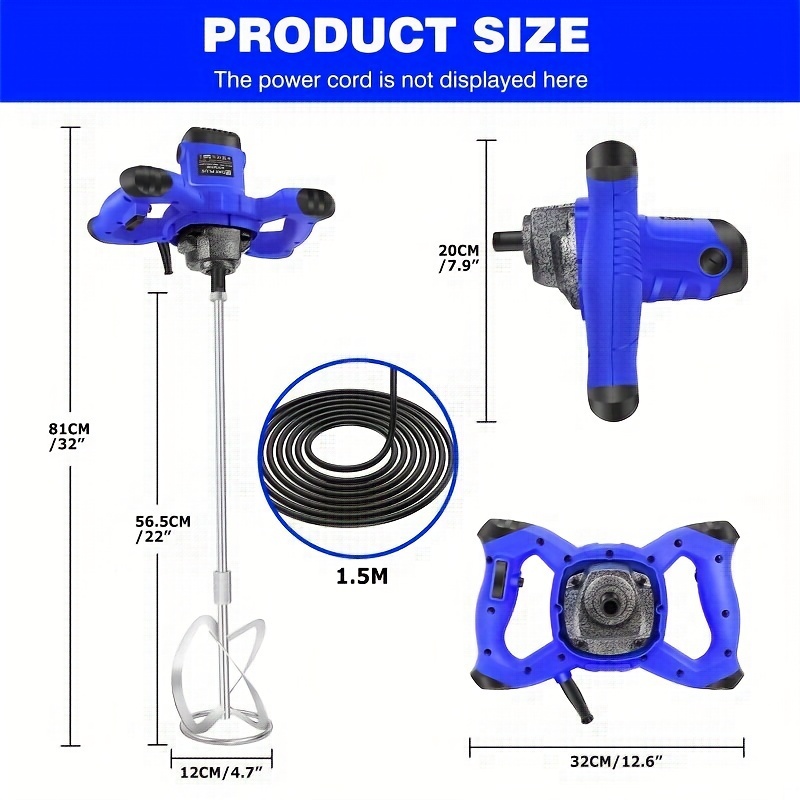 NorthSpoor Electric Handheld Cement Mixer With 6 Barbados | Ubuy