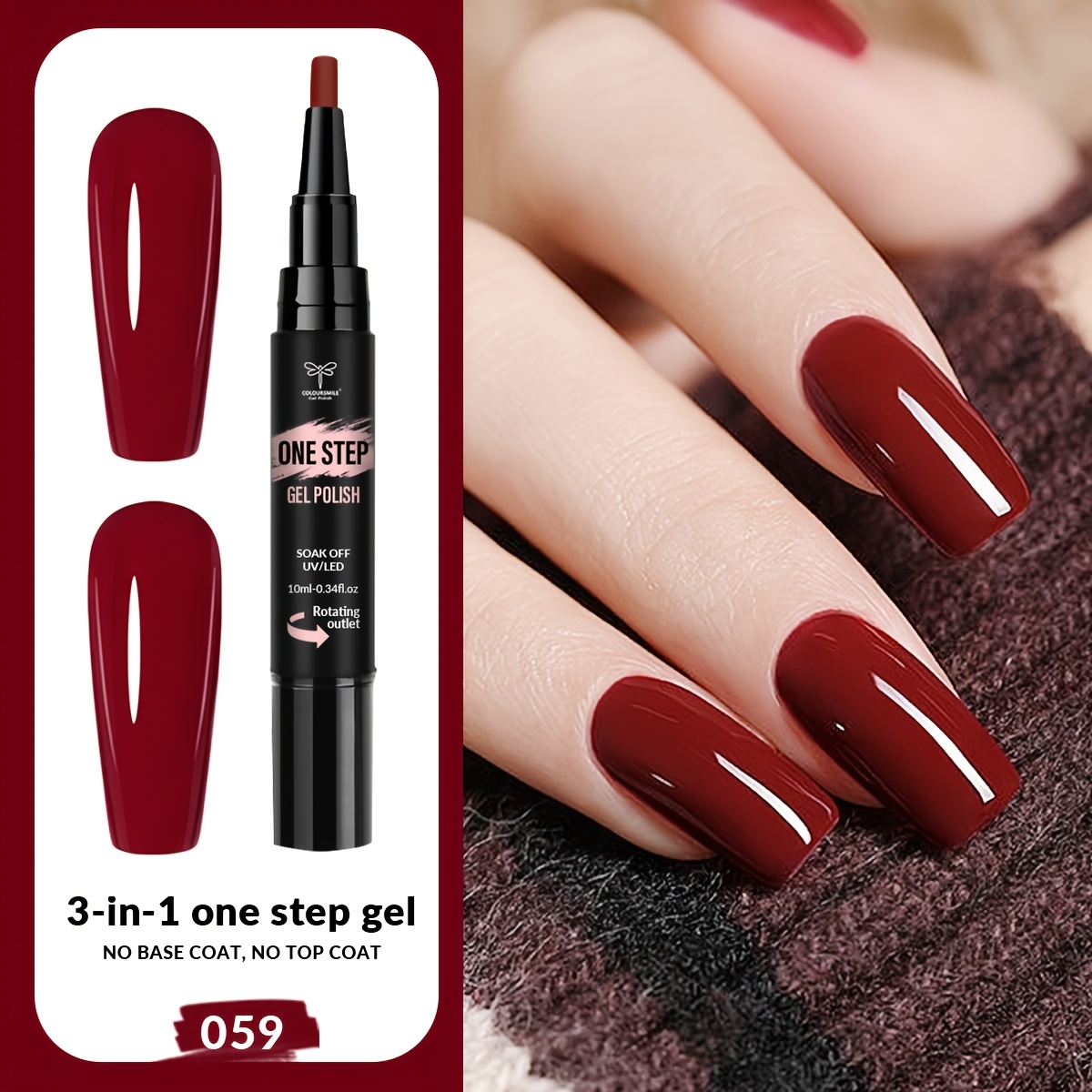 Pen- Step Nail Polish, Equivalent To Base Coat + Topcoats Color Gel In A Bottle. Popular White And Pinkish Beige Shades For Application Perfect Kit